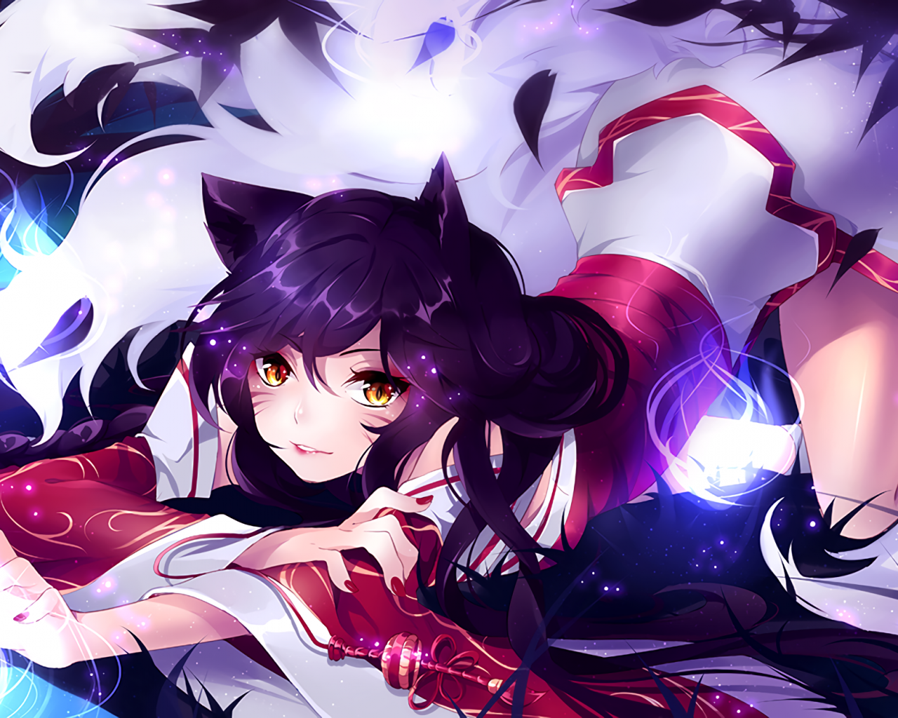 league of legends wallpaper 1280x1024,cartoon,anime,cg artwork,black hair,long hair