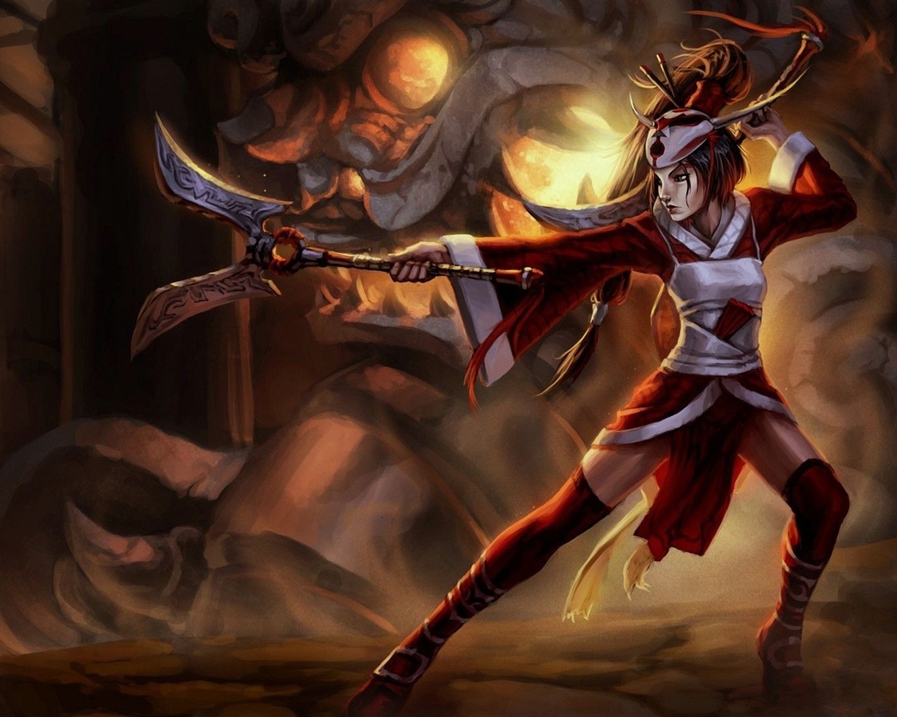 league of legends wallpaper 1280x1024,action adventure game,cg artwork,adventure game,duel,demon