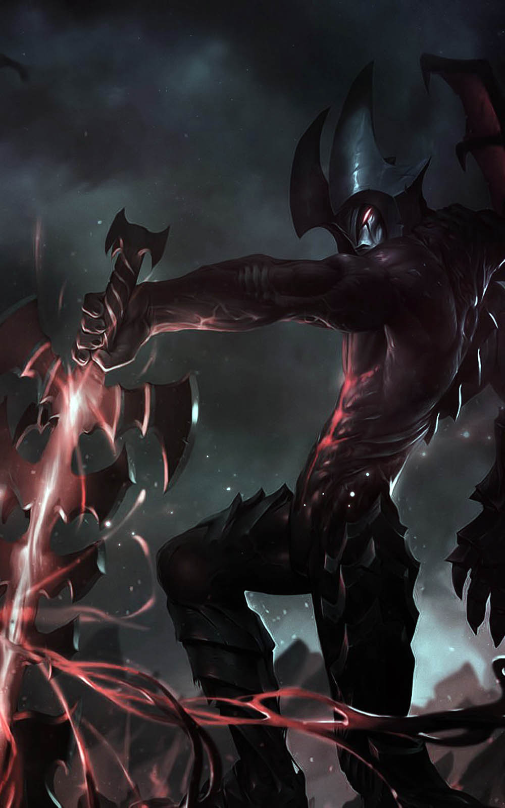 fondo de pantalla móvil de league of legends,personaje de ficción,cg artwork,demonio,oscuridad,hombre murciélago