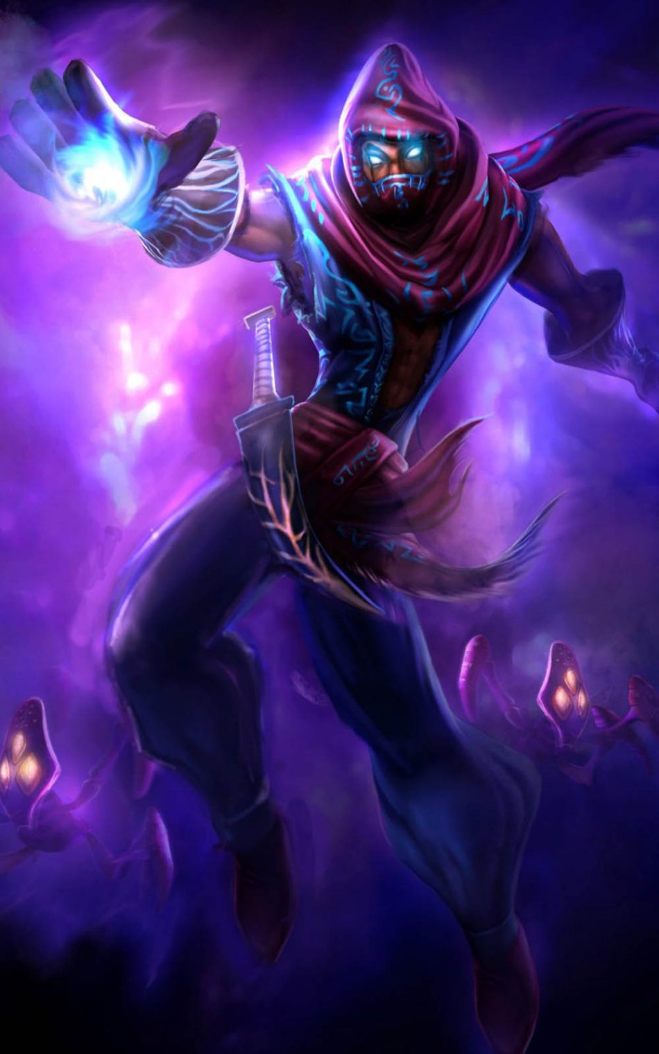 league of legends mobile wallpaper,purple,violet,fictional character,cg artwork,darkness