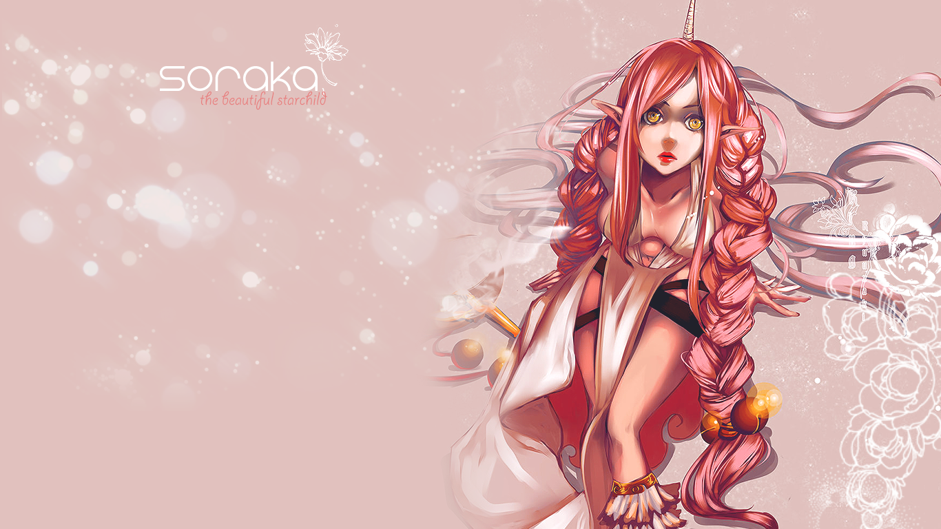 league of legends fond d'écran 1366x768,oeuvre de cg,anime,dessin animé,rose,personnage fictif