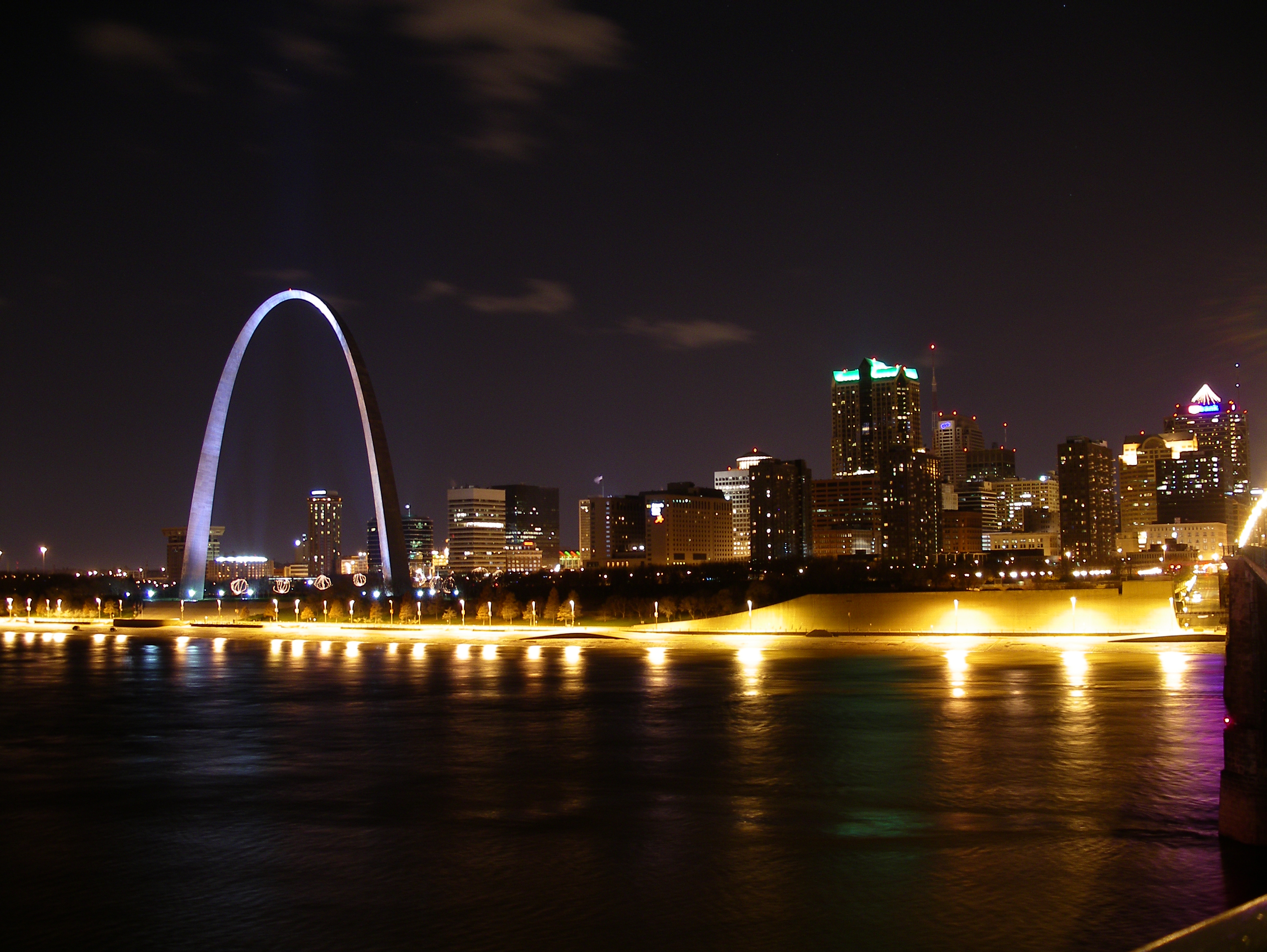 fond d'écran de st louis,nuit,zone métropolitaine,ville,paysage urbain,horizon