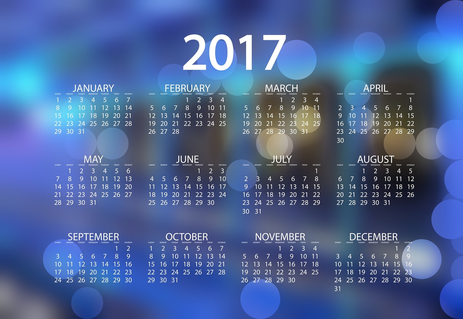 2017 desktop hintergrund,blau,text,kalender,schriftart,nummer