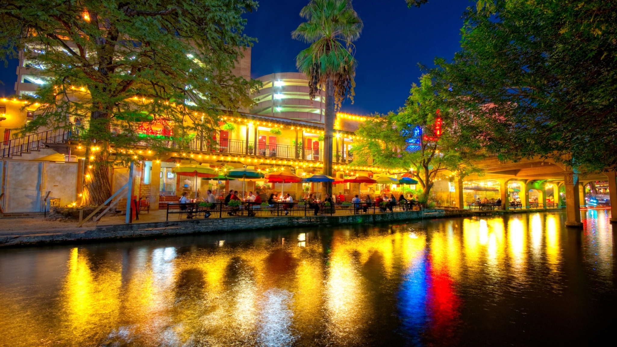 san antonio wallpaper,reflection,night,waterway,nature,water