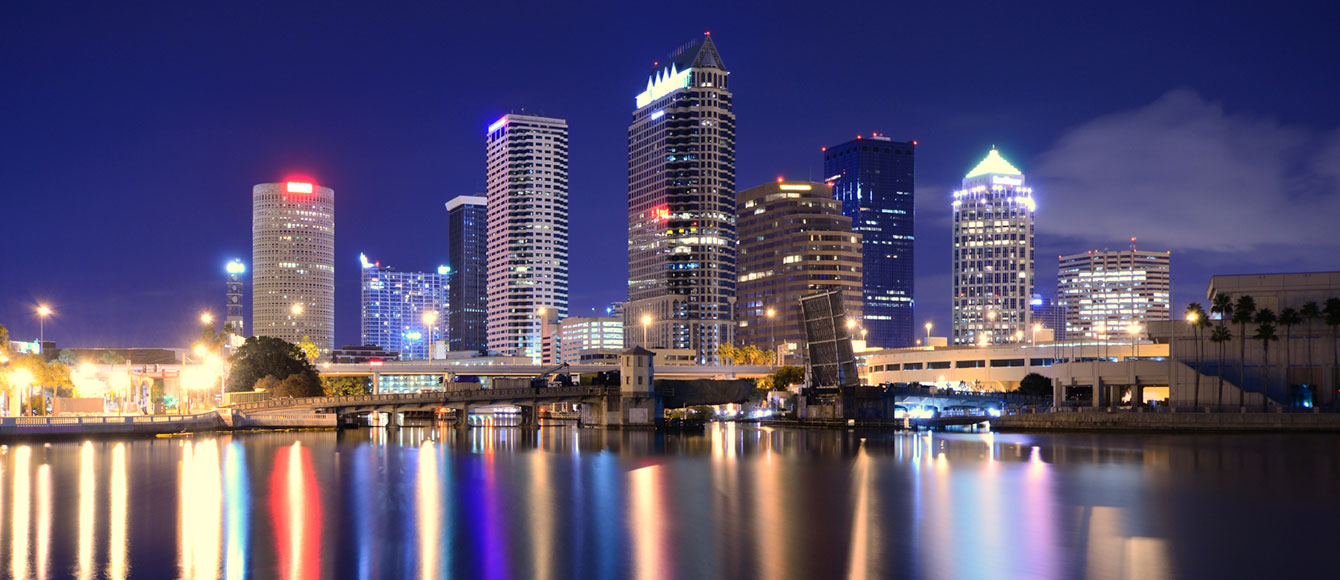 papier peint tampa,paysage urbain,ville,zone métropolitaine,horizon,nuit