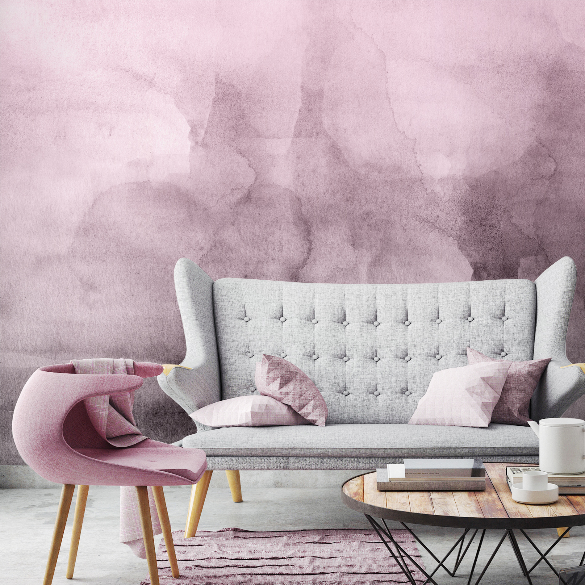 the wall wallpaper,furniture,purple,wall,pink,room