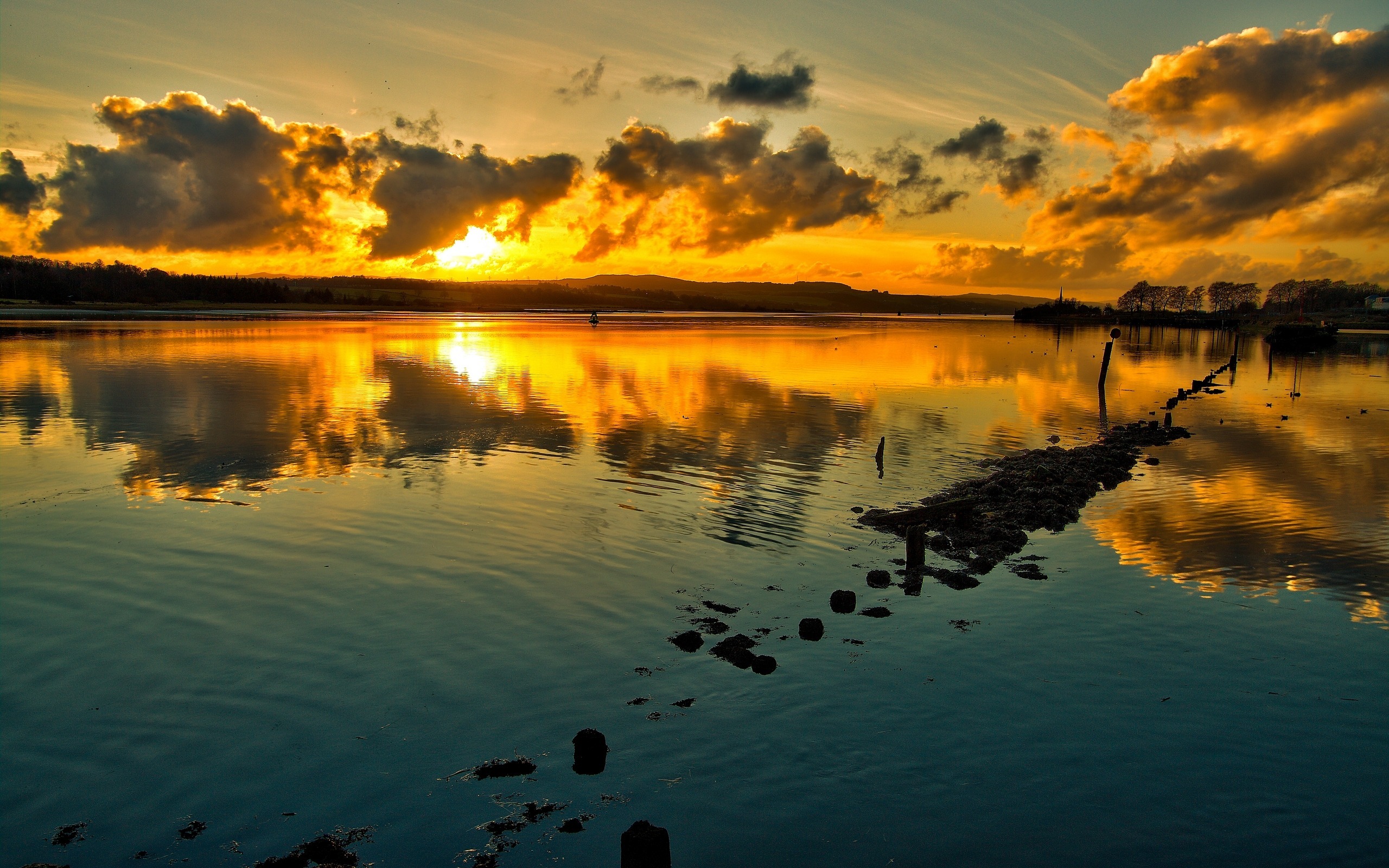 pc background wallpaper,sky,body of water,nature,reflection,sunset