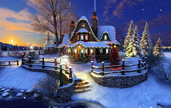 인기있는 라이브 벽지,겨울,눈,하늘,크리스마스,건축물