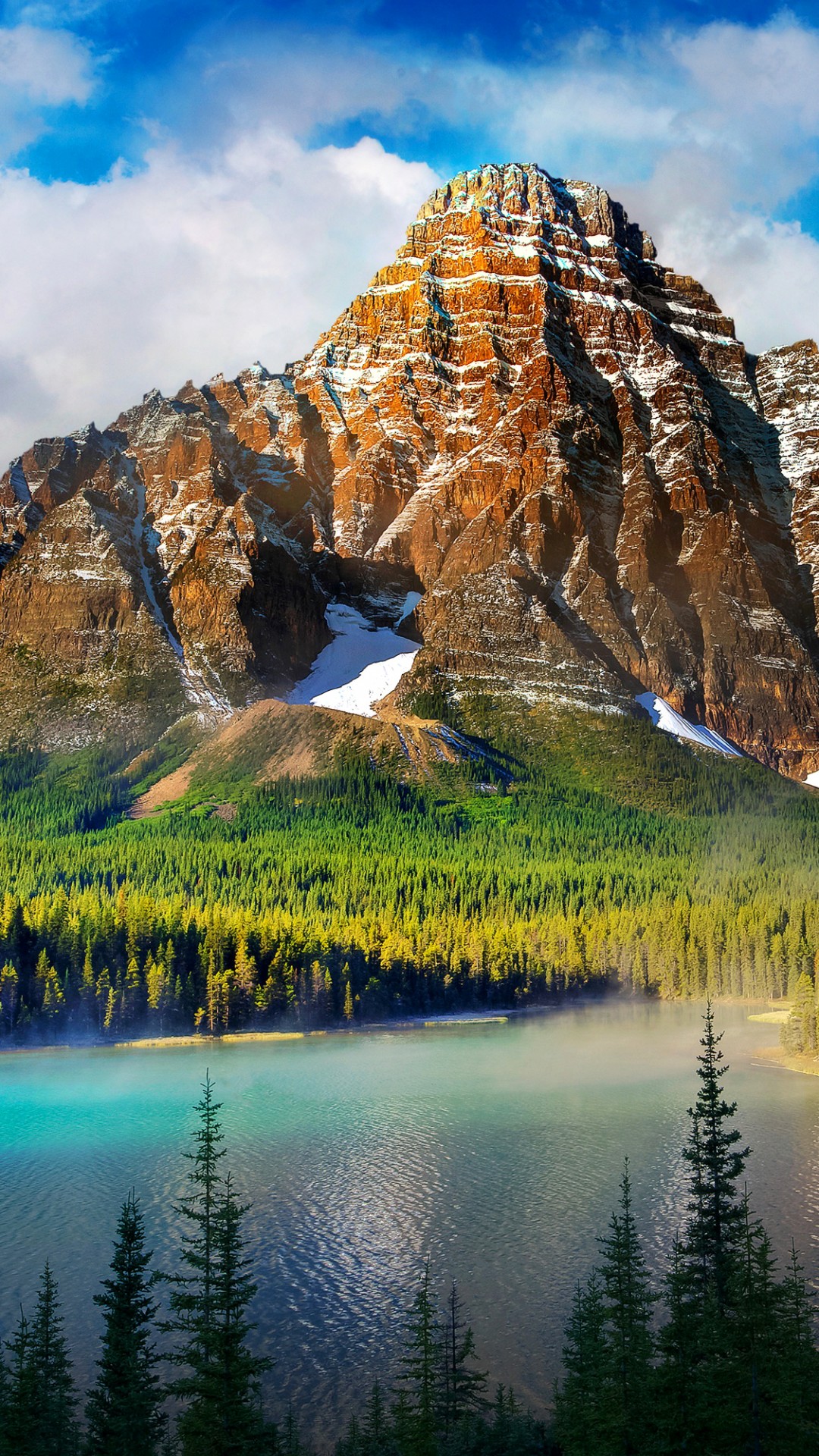 모바일 hd 자연 월페이퍼 1080x1920,자연 경관,자연,산,반사,작은 호수