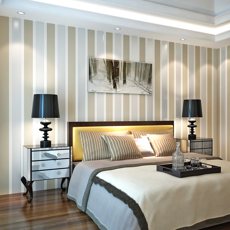 vertical striped wallpaper,bedroom,furniture,room,bed,interior design
