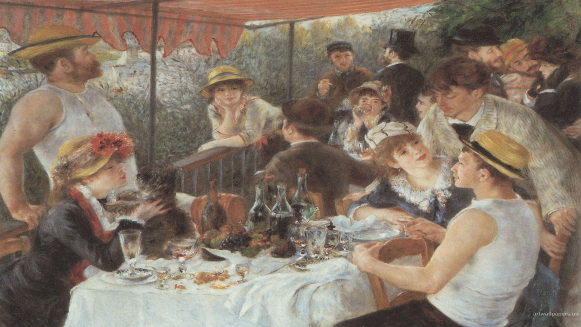 papier peint renoir,repas,la peinture,un événement,art,souper