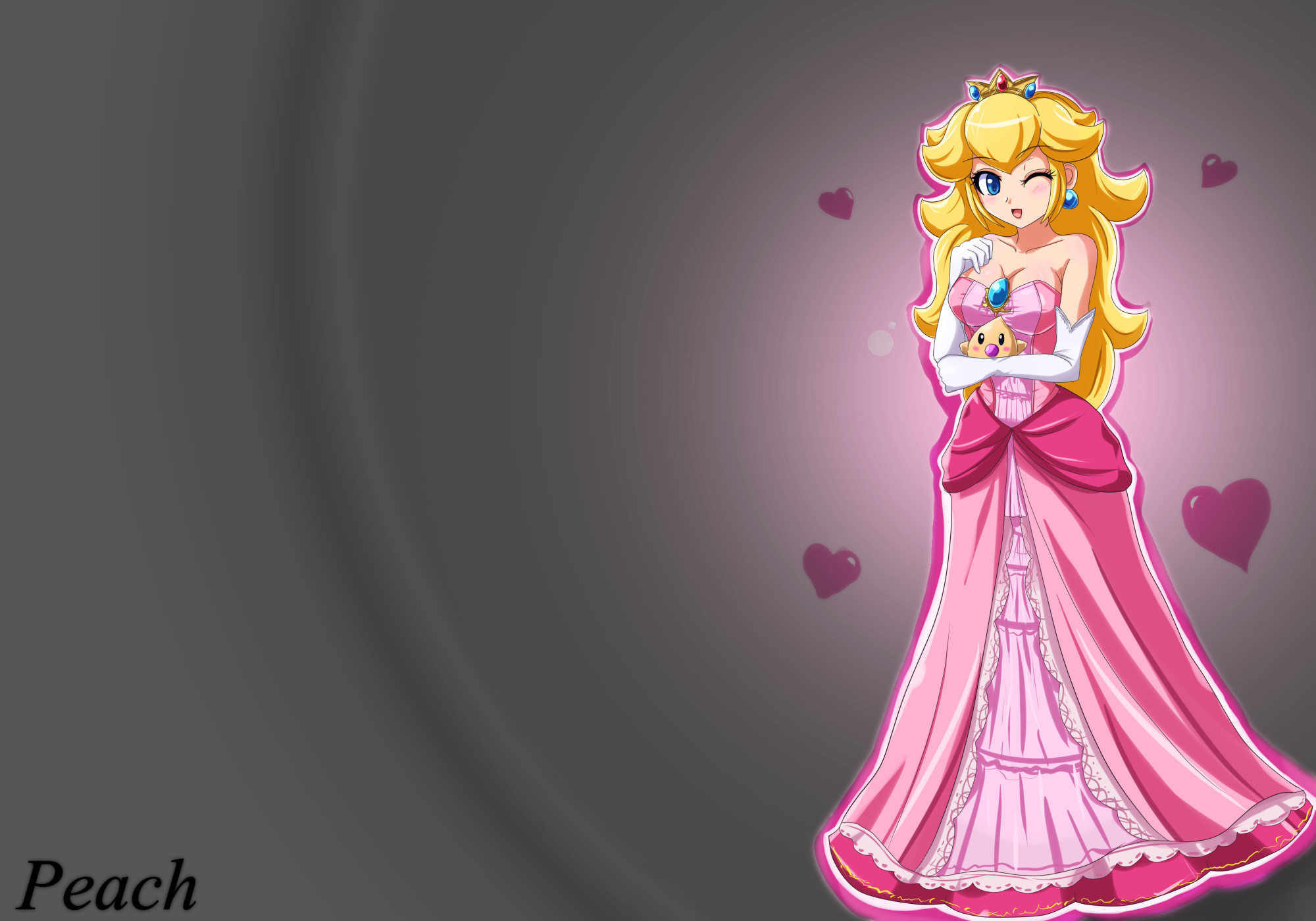 princess peach wallpaper,pink,cartoon,dress,gown,costume design