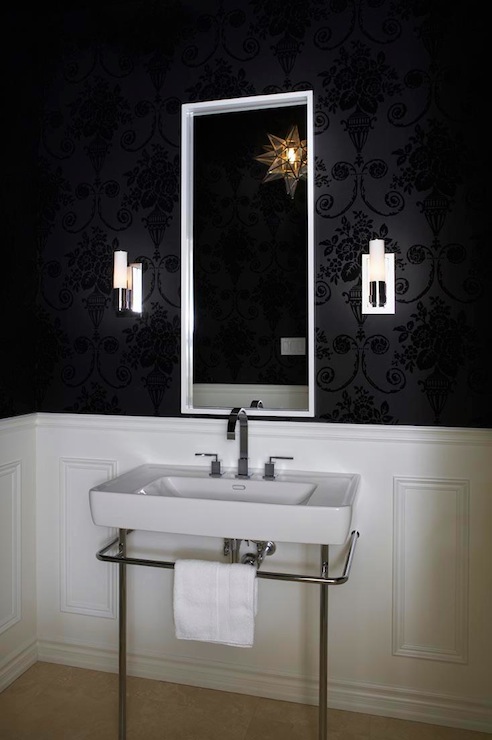 papel tapiz de baño negro,baño,habitación,encendiendo,diseño de interiores,loseta