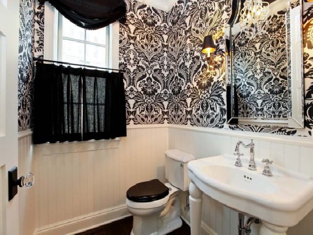 black bathroom wallpaper,bathroom,property,room,interior design,wall