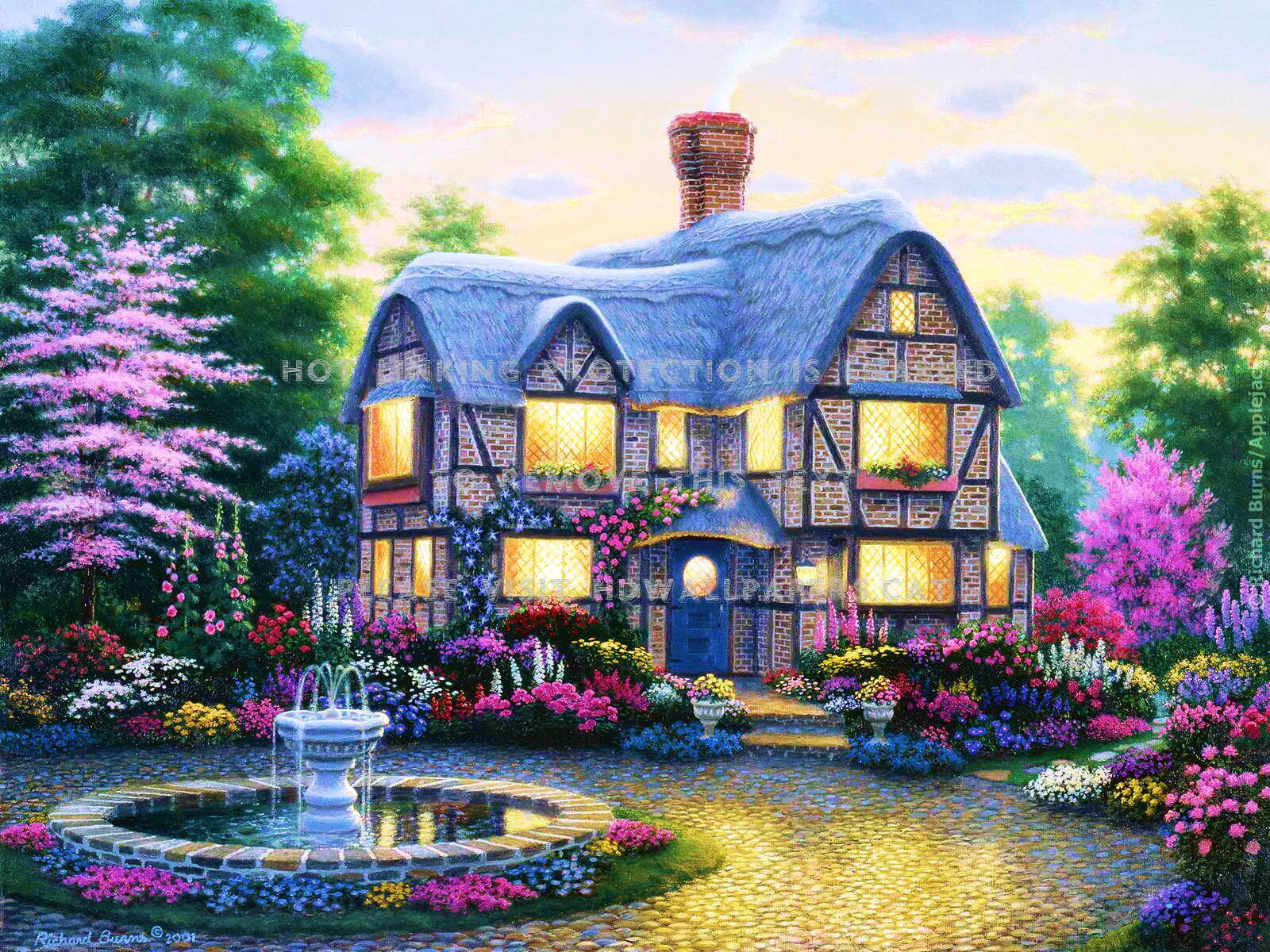 country cottage wallpaper,house,home,botany,building,architecture
