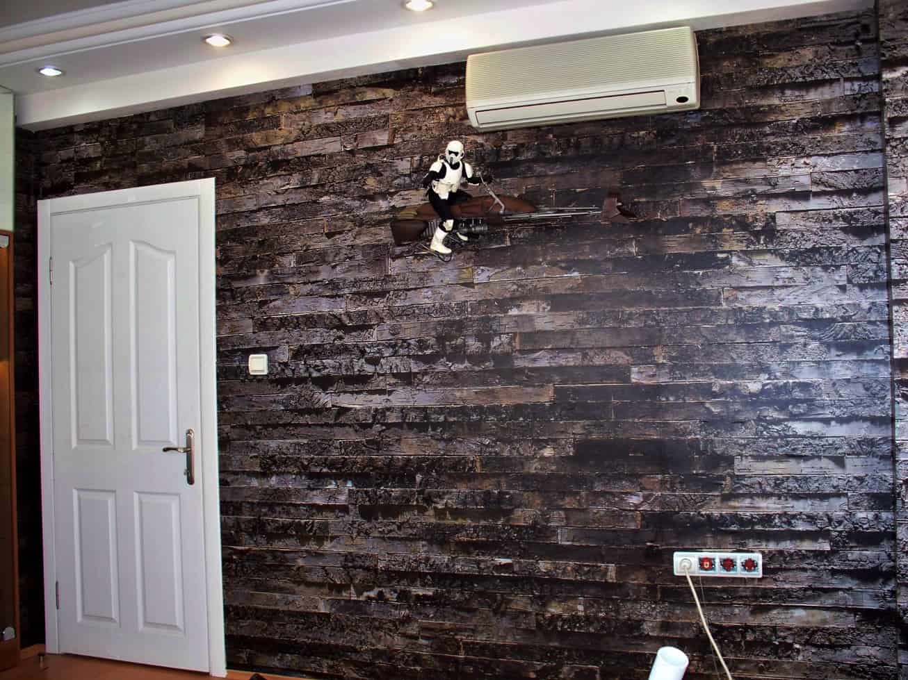 tile look wallpaper,wall,brick,room,floor,hardwood