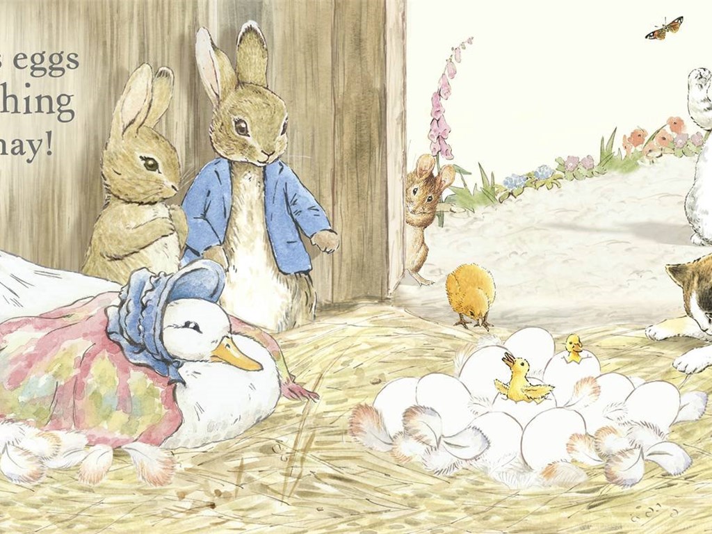 beatrix potter fondo de pantalla,dibujos animados,ilustración,liebre,césped,conejo