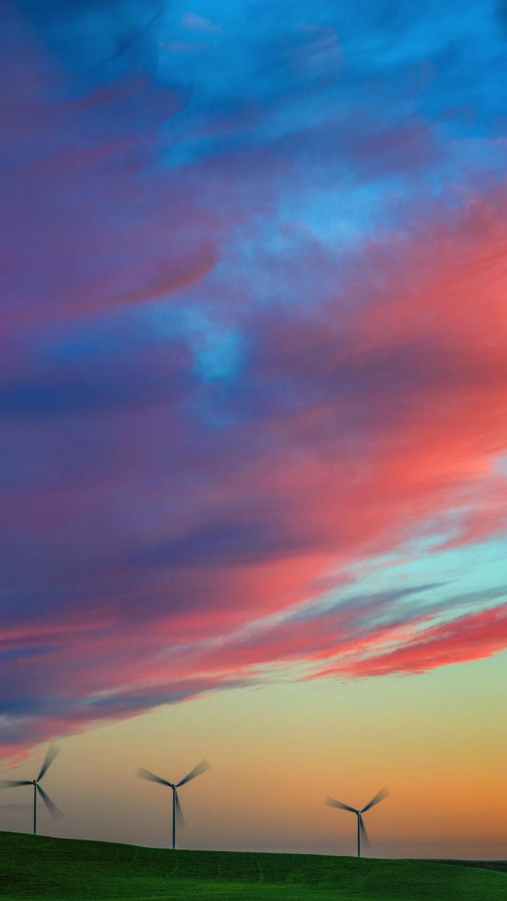 720x1280 hd壁紙android,空,残照,朝の赤い空,昼間,青い