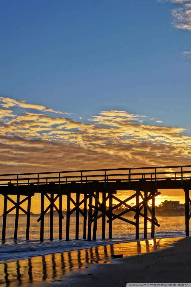 santa barbara tapete,himmel,seebrücke,promenade,horizont,brücke