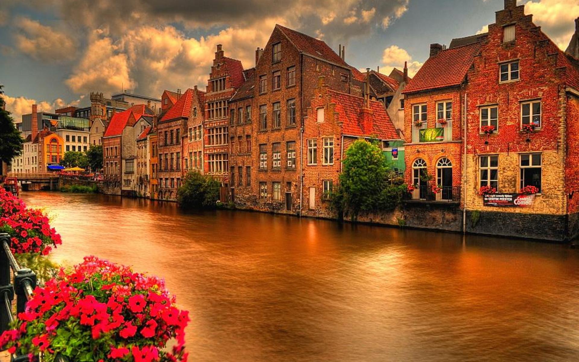 europa wallpaper,waterway,town,reflection,river,canal