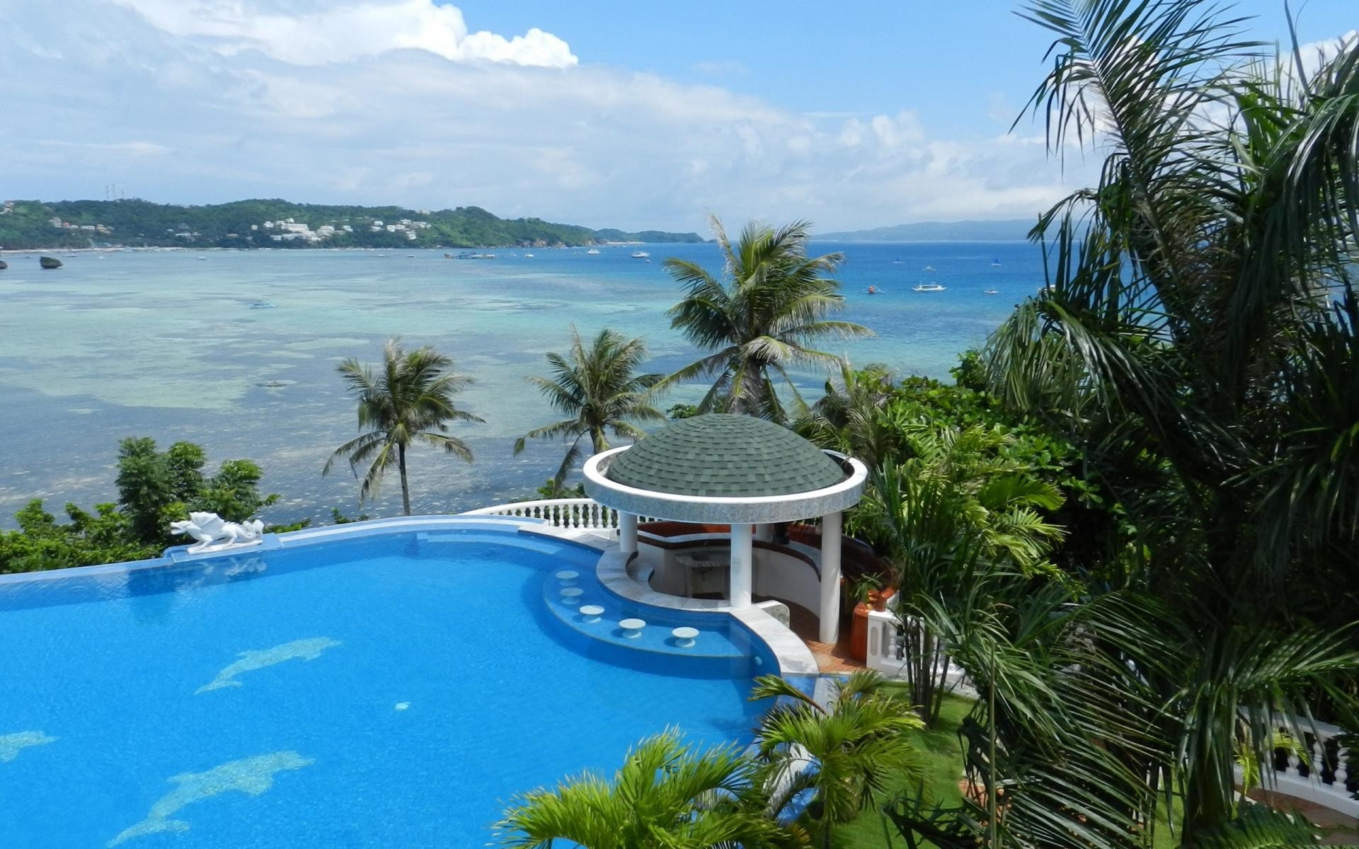 fond d'écran maison de plage,propriété,recours,piscine,caraïbes,paysage naturel