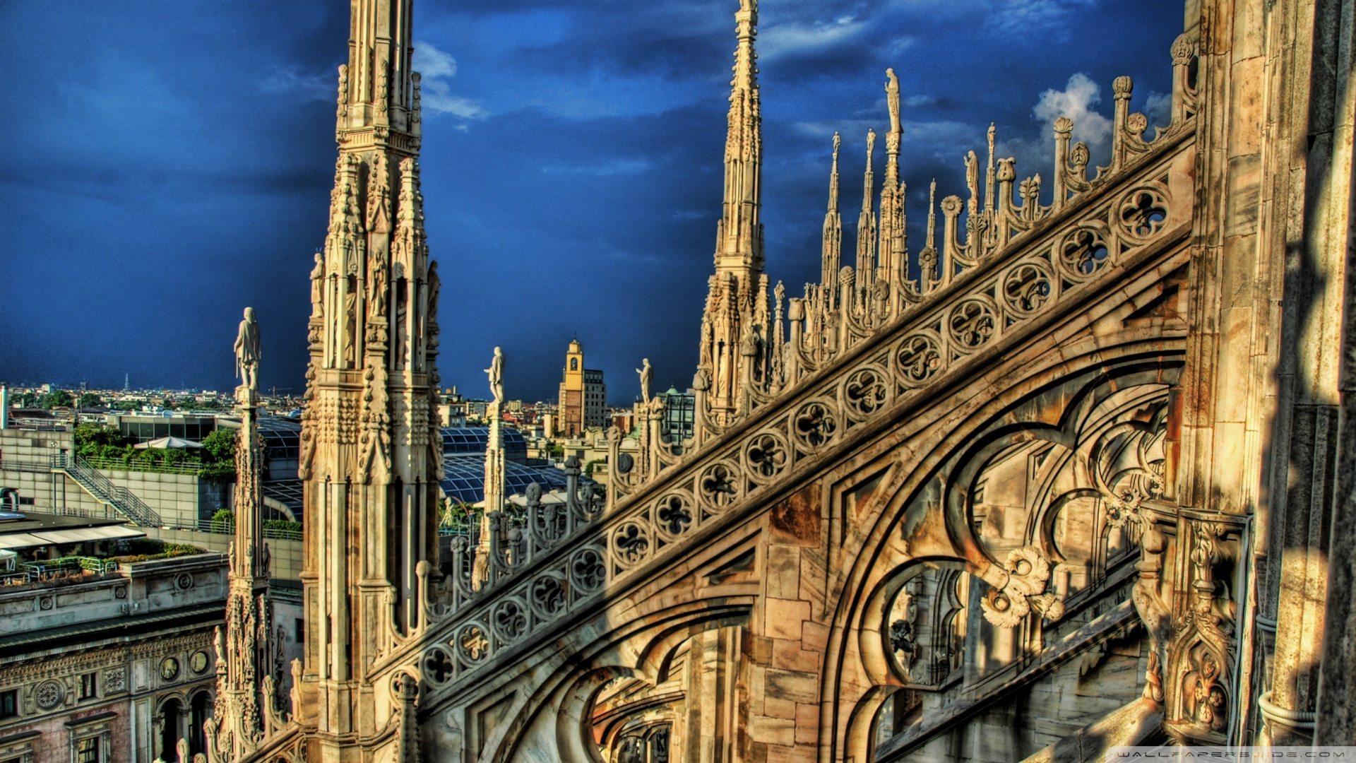 milano wallpaper,landmark,architecture,gothic architecture,sky,spire