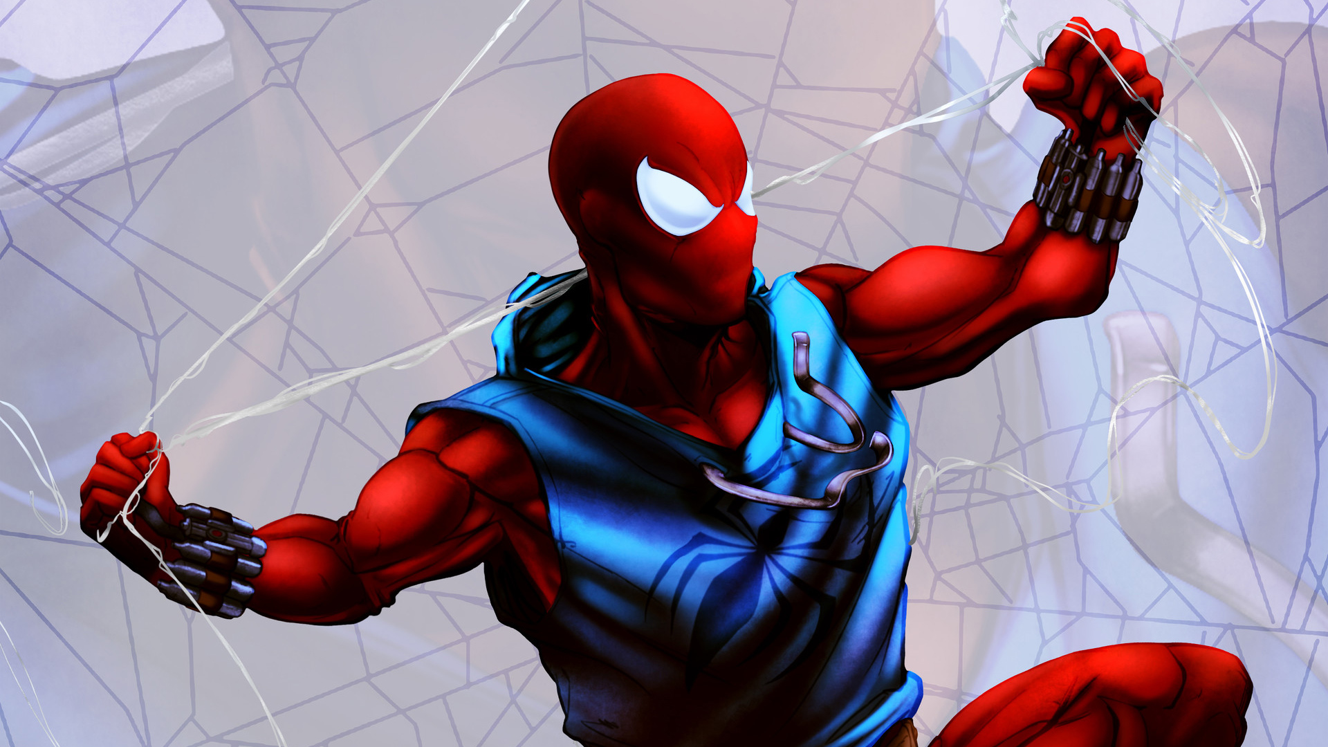 fondo de pantalla de araña escarlata,hombre araña,superhéroe,personaje de ficción,ilustración