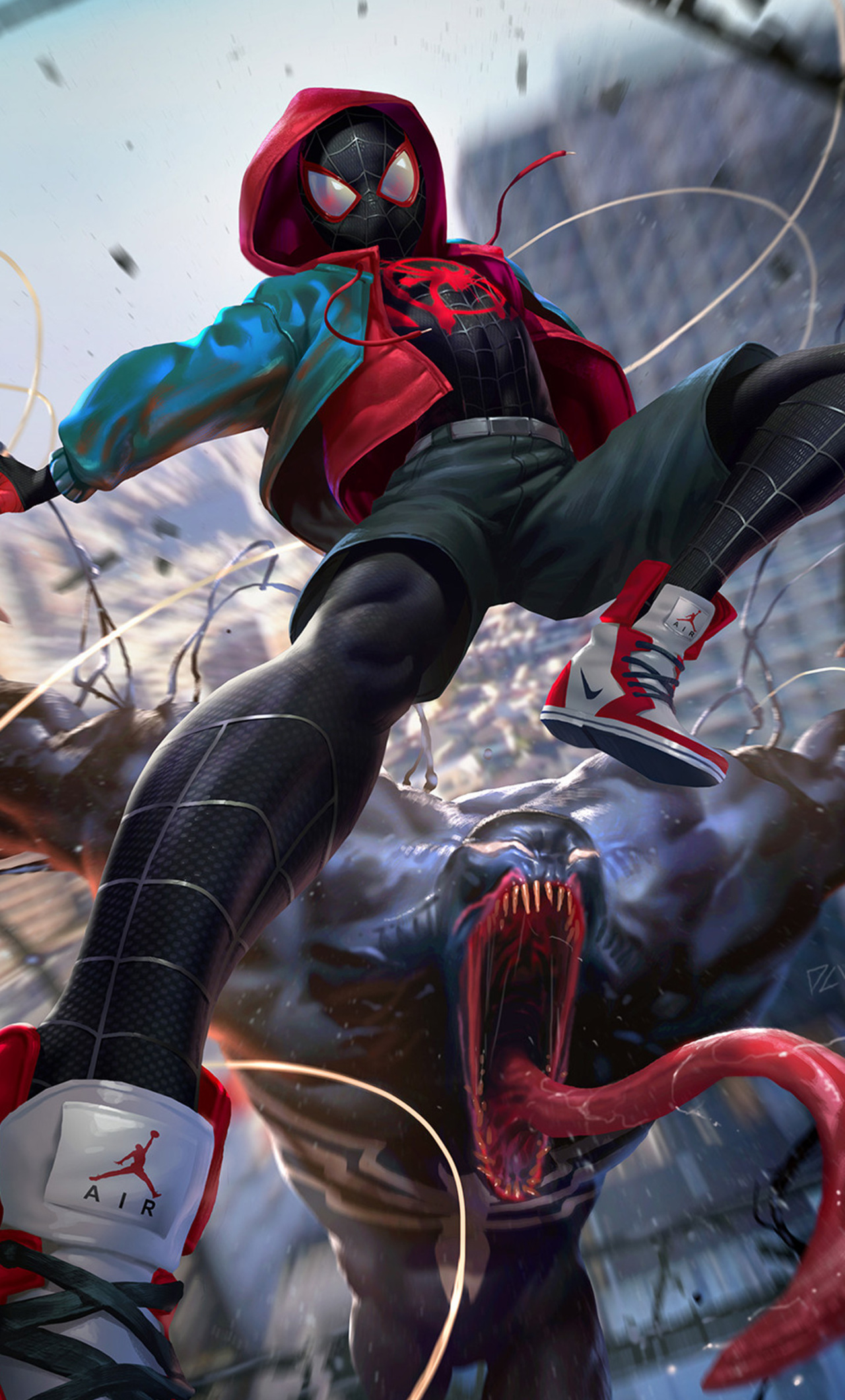 spider verse wallpaper,spider man,superhero,fictional character,cg artwork,supervillain
