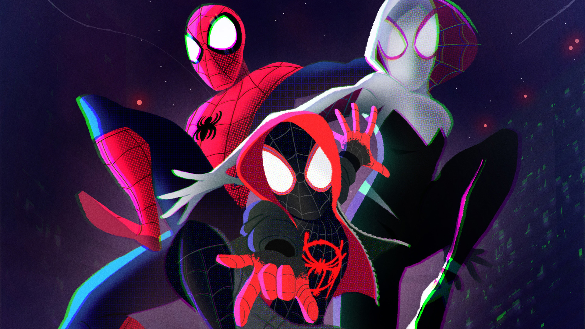 spider verse wallpaper,graphic design,organism,illustration,magenta,fictional character