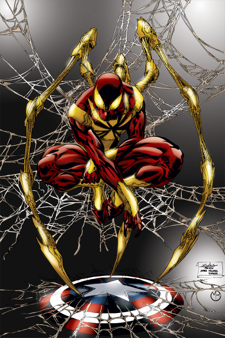 iron spider wallpaper,fictional character,superhero,spider man,fiction,cg artwork