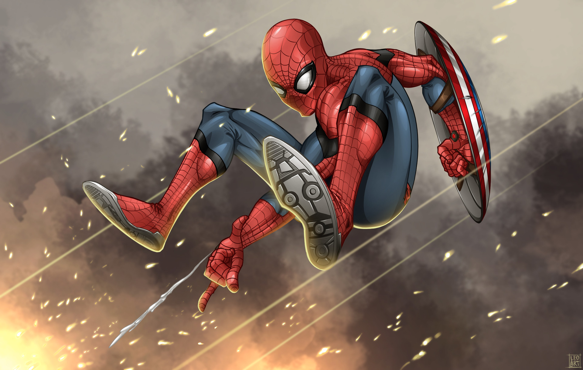 spidey wallpaper,fictional character,superhero,spider man,fiction,cg artwork