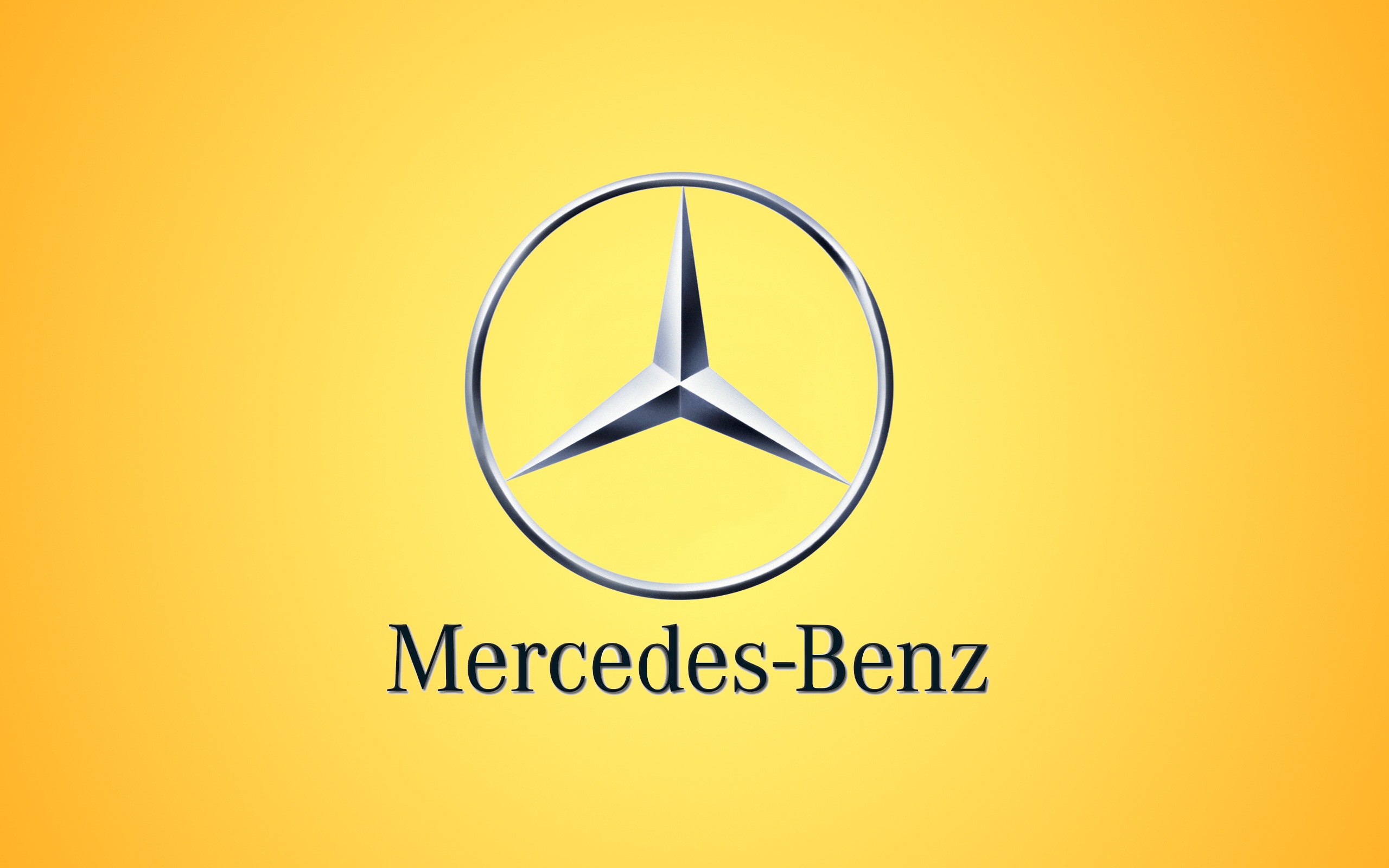 benz logo wallpaper,yellow,logo,text,font,trademark
