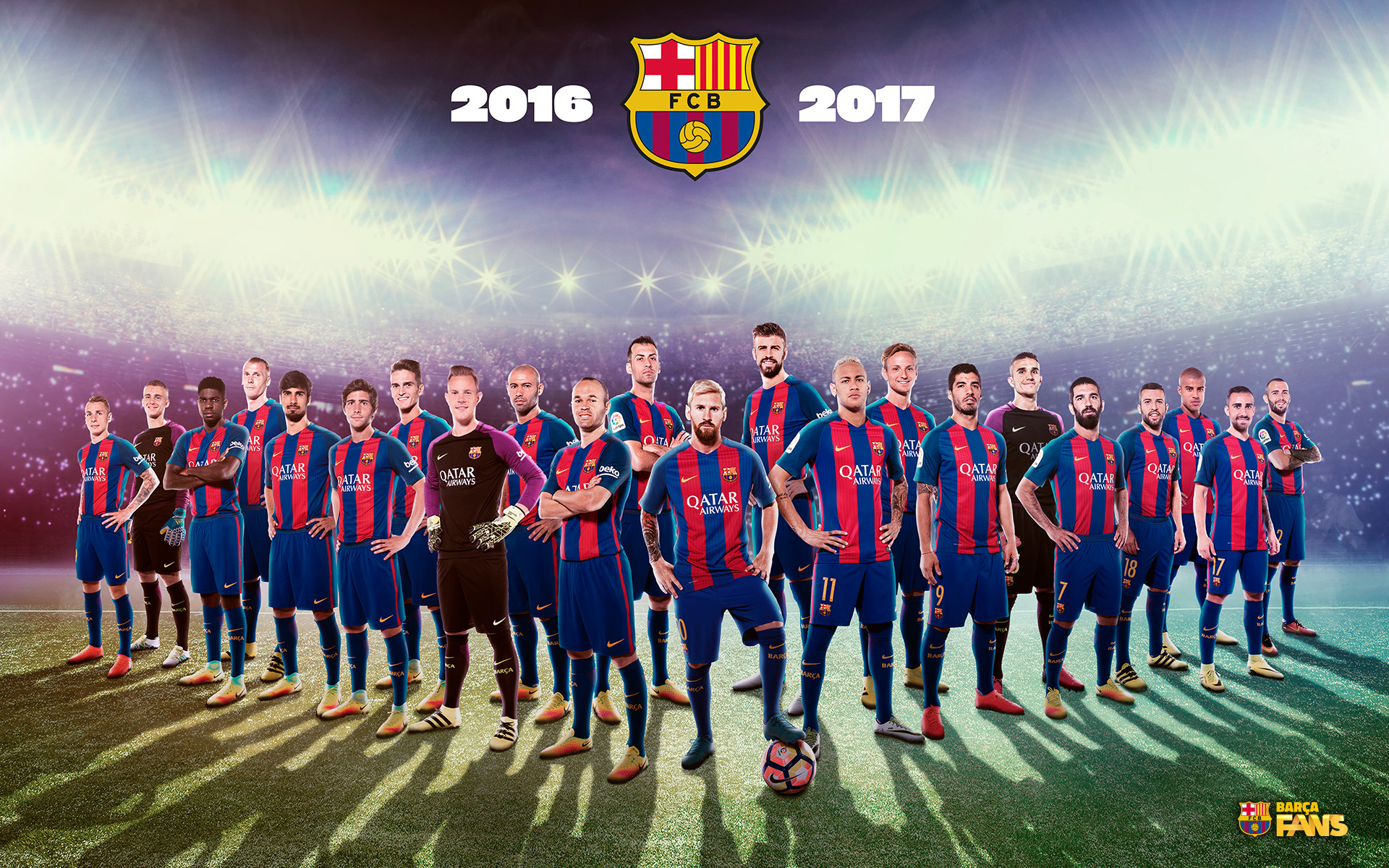 wallpaper fc barcelona 2017,team,team sport,player,football player,sport venue