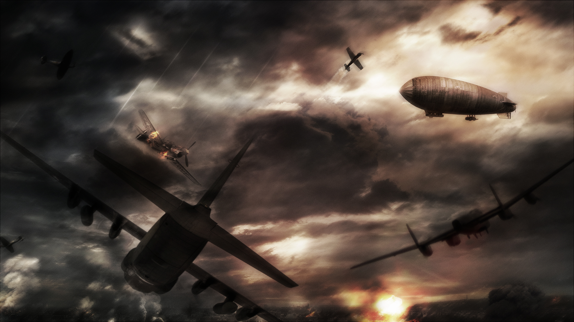 epic desktop wallpapers,airship,zeppelin,blimp,sky,aircraft
