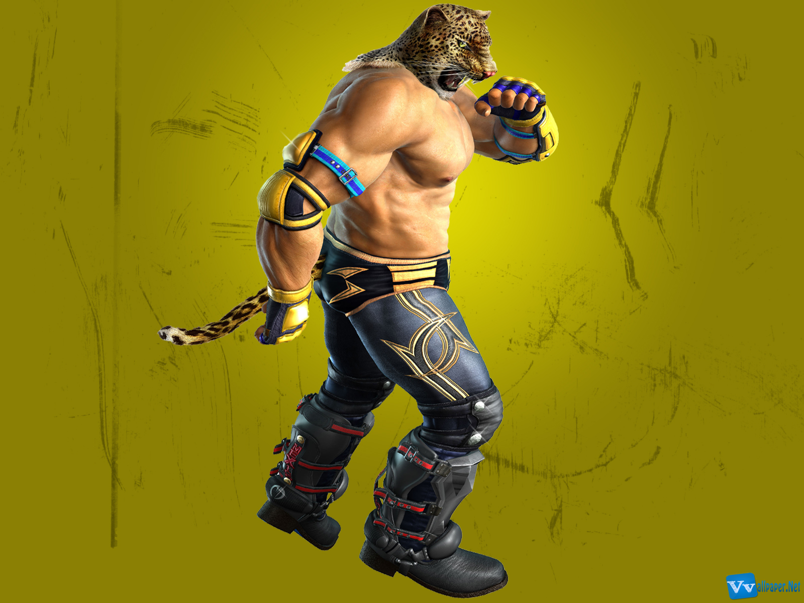 tekken king wallpaper,gelb,action figur,professionelles wrestling,ringer,animation