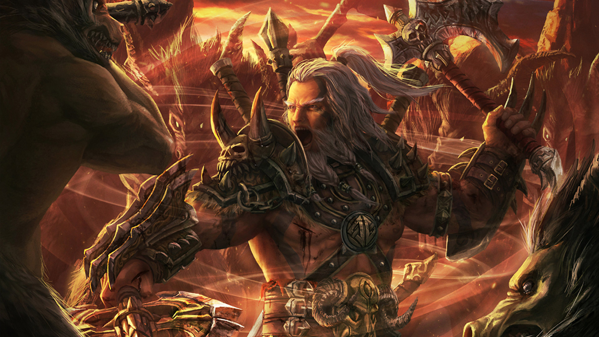 barbarian king wallpaper,action adventure game,demon,strategy video game,cg artwork,games