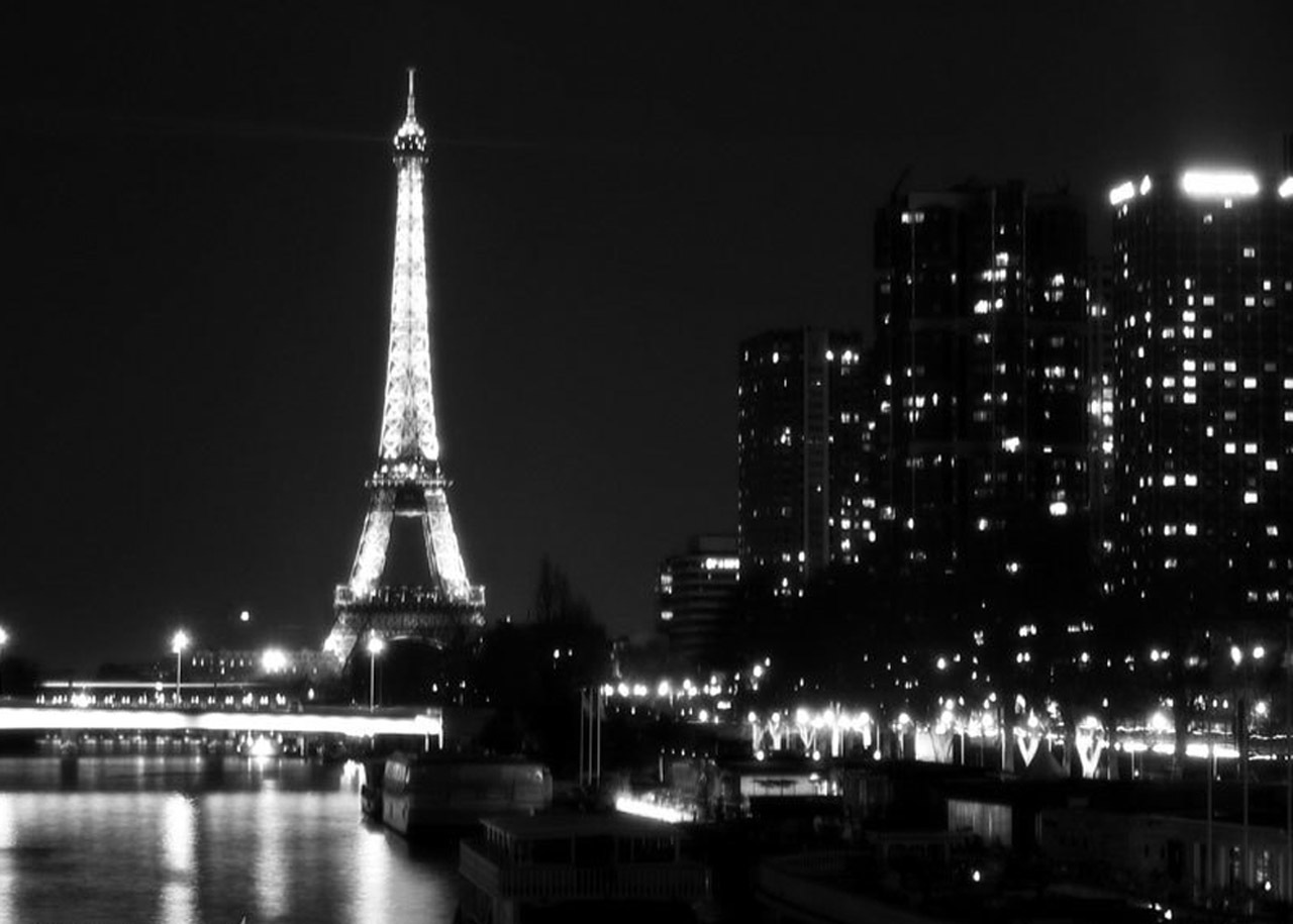carta da parati di notte a parigi,notte,bianca,area metropolitana,nero,città