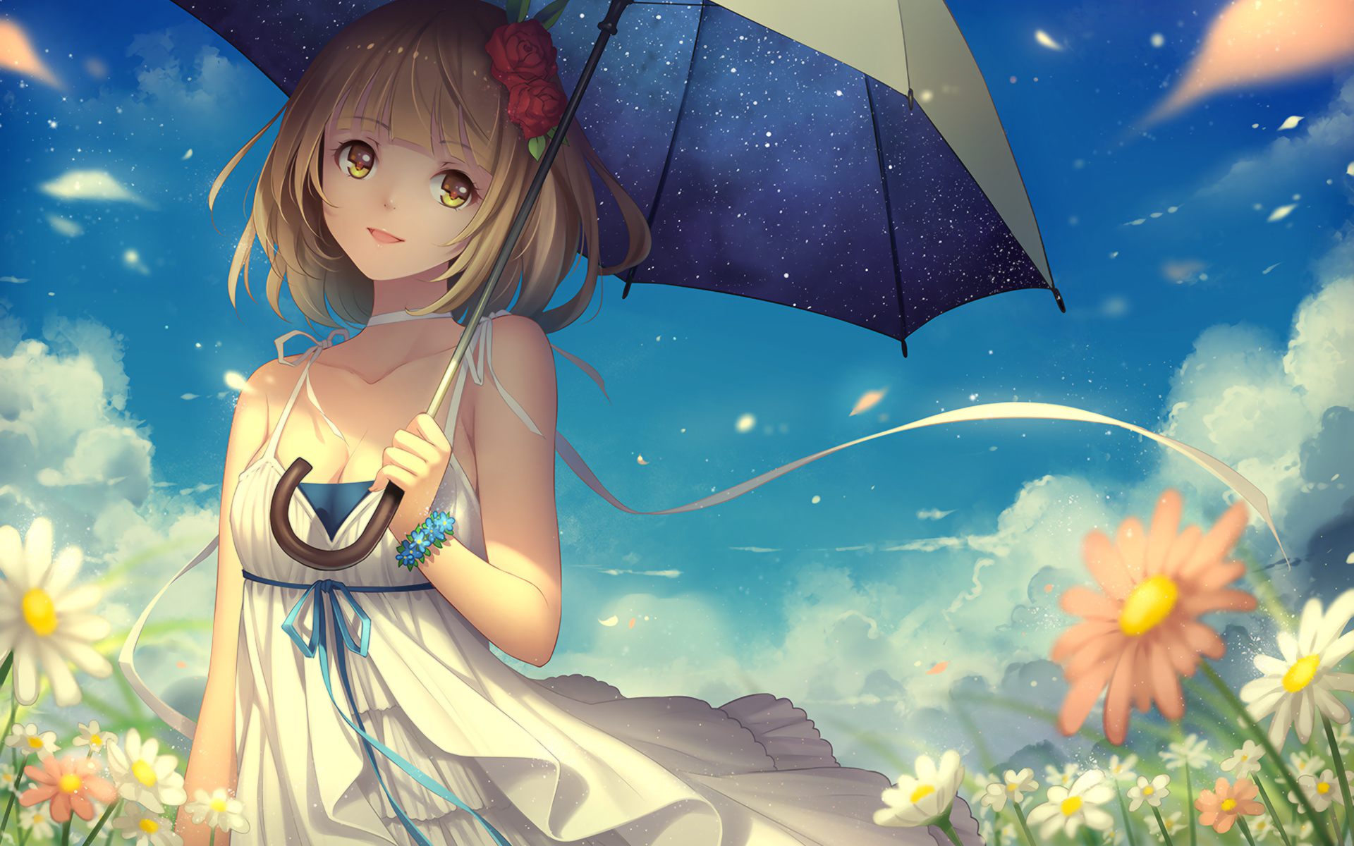 tapete em hd,cg kunstwerk,anime,himmel,karikatur,sommer 