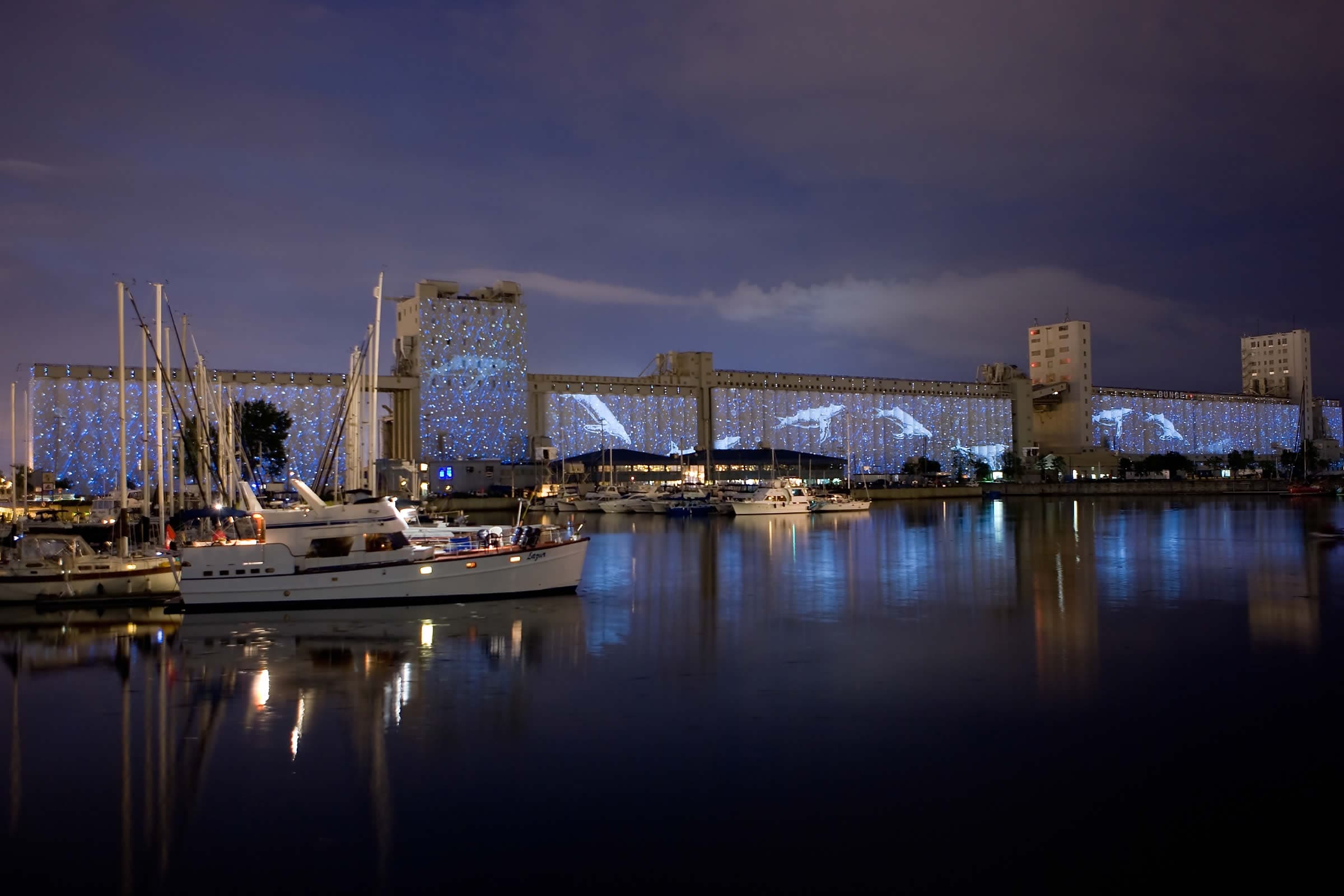 quebec wallpaper,yachthafen,himmel,nacht,wasser,brücke