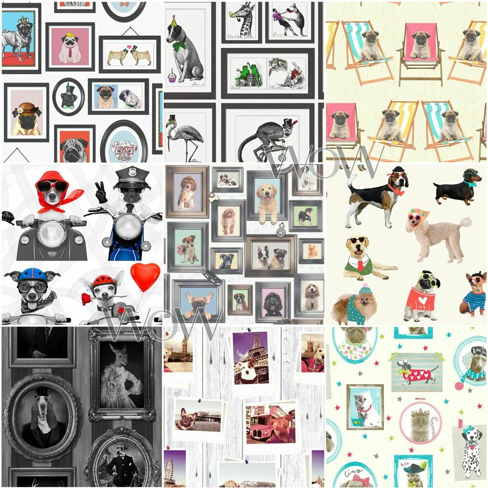 犬をテーマにした壁紙 コラージュ 設計 パターン アート グラフィックデザイン Wallpaperuse