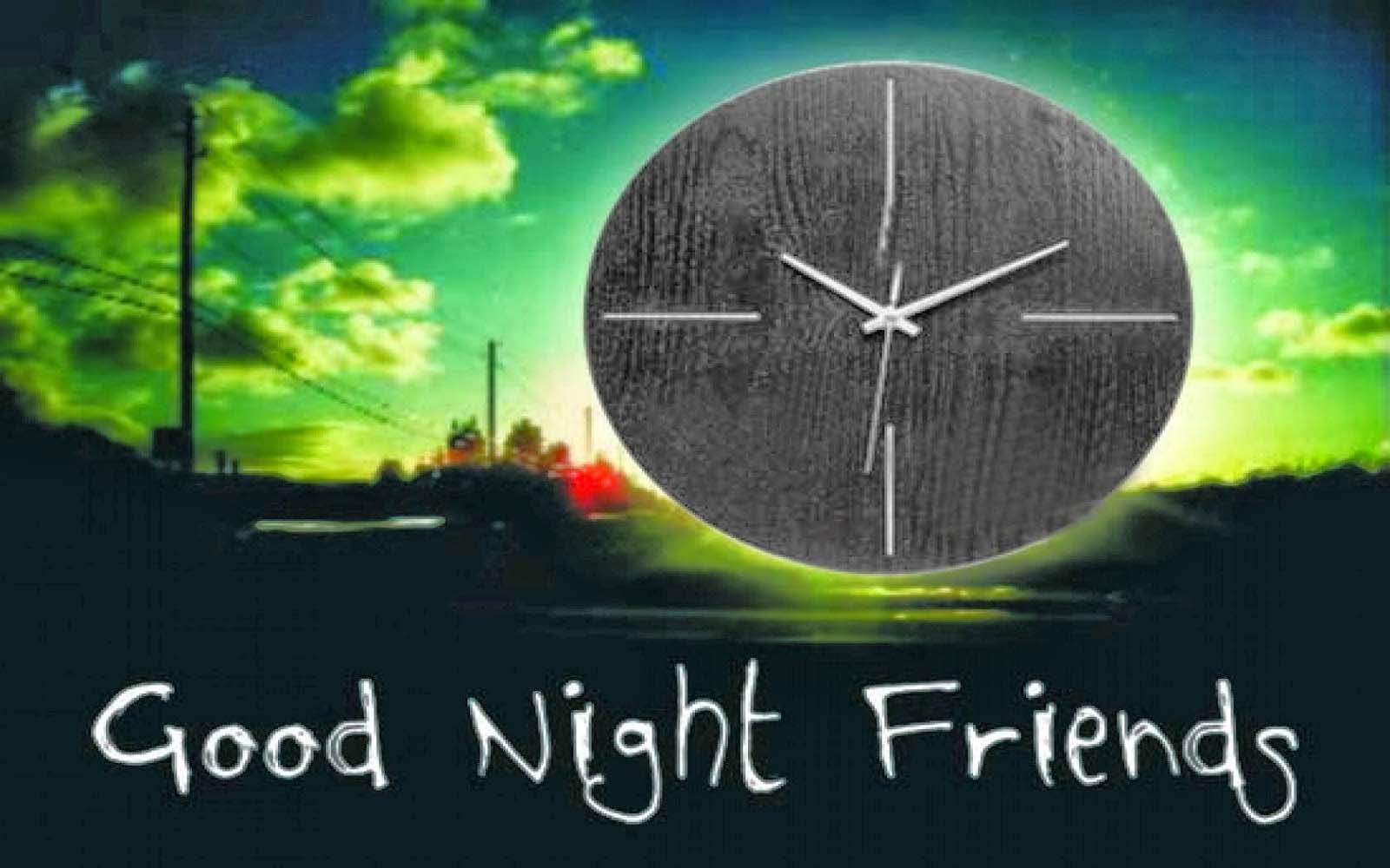 good night friends wallpaper,nature,sky,green,atmosphere,font