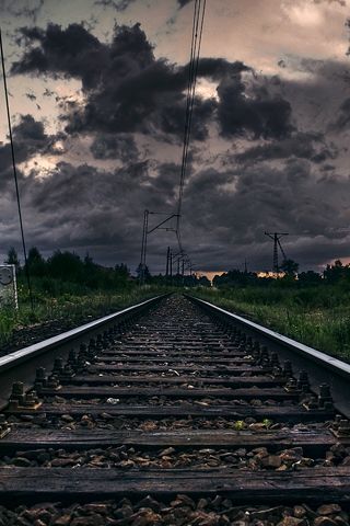 fond d'écran de train pour android,piste,ciel,nuage,pont,rue