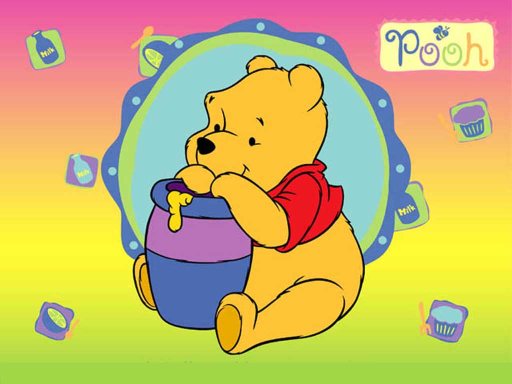 papier peint ours pooh,dessin animé,dessin animé,enfant,illustration,personnage fictif