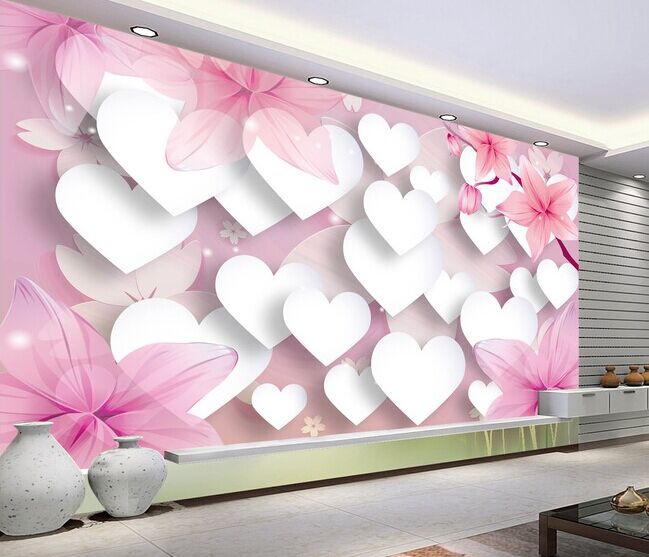 침실 배경 벽지,분홍,벽지,벽,인테리어 디자인,심장