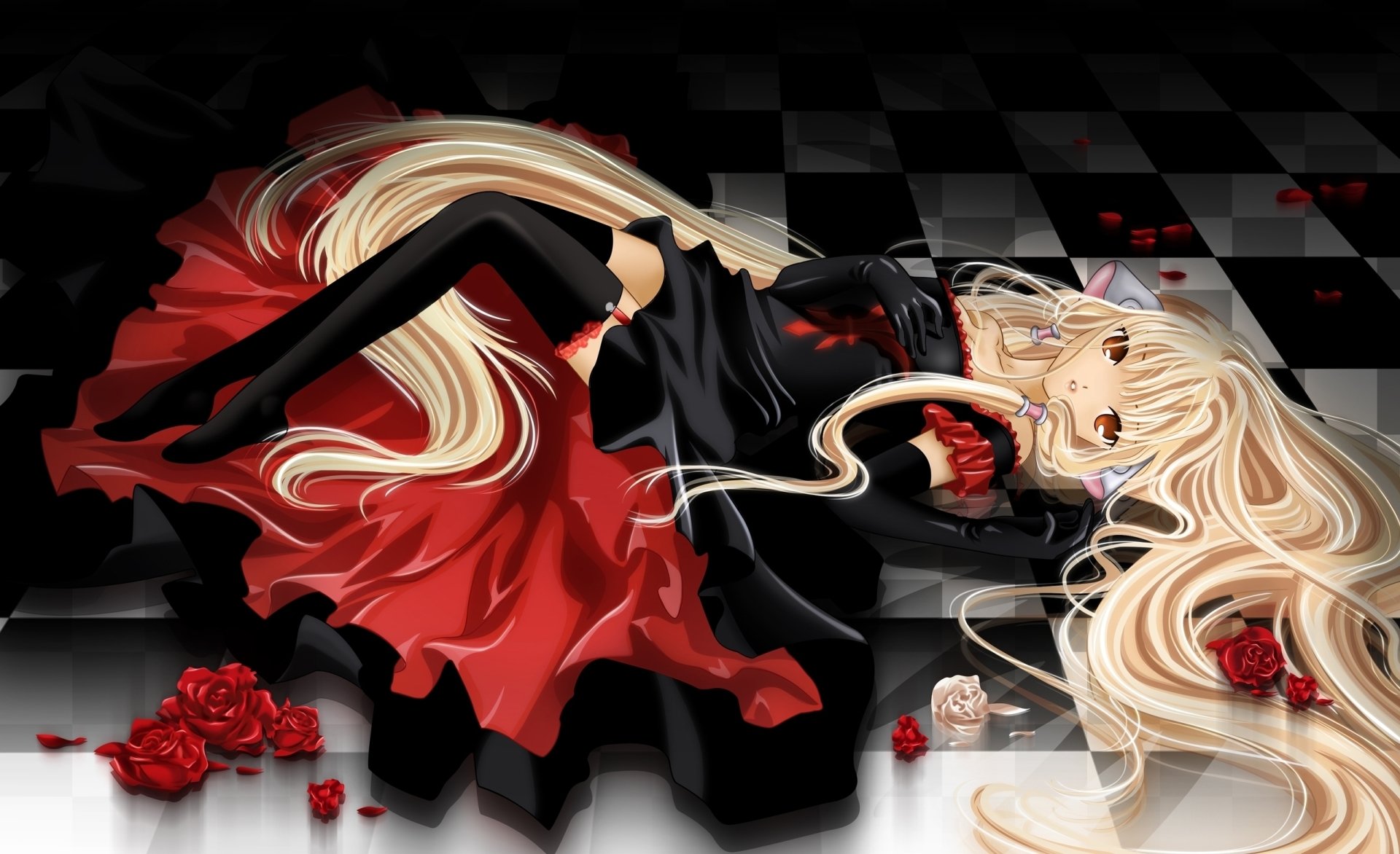 fondo de pantalla de chobits,rojo,cg artwork,anime,diseño gráfico,ilustración
