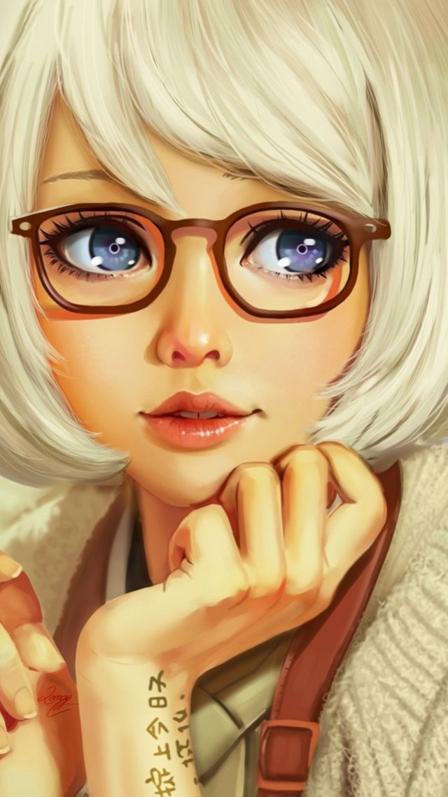 foto de chica de fondo de pantalla,gafas,cara,cabello,vasos,dibujos animados