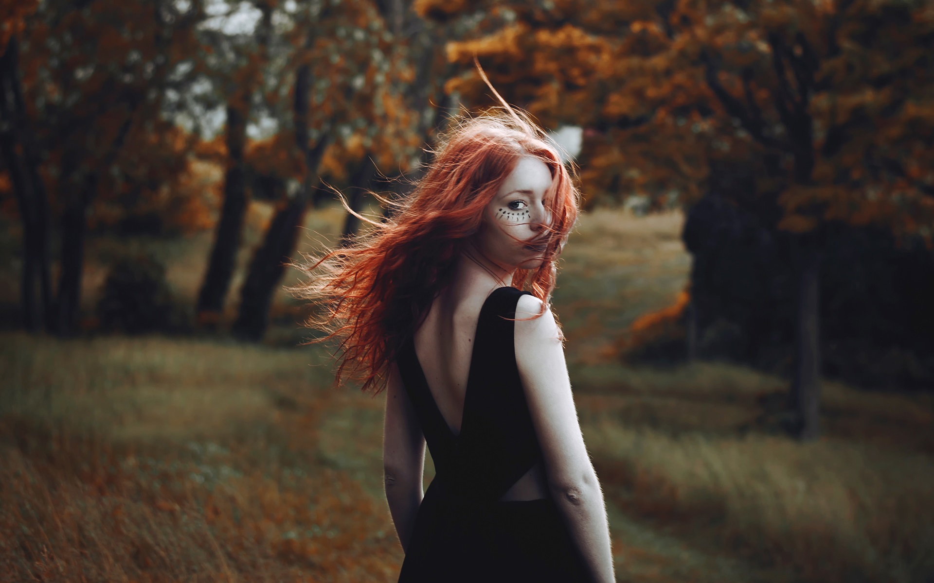 fondo de pantalla chica,cabello,belleza,hoja,árbol,cabello rojo