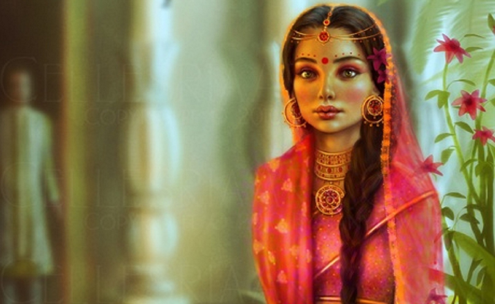 인도 여자 벽지,신전,미술,사진술,초상화,페인트 등