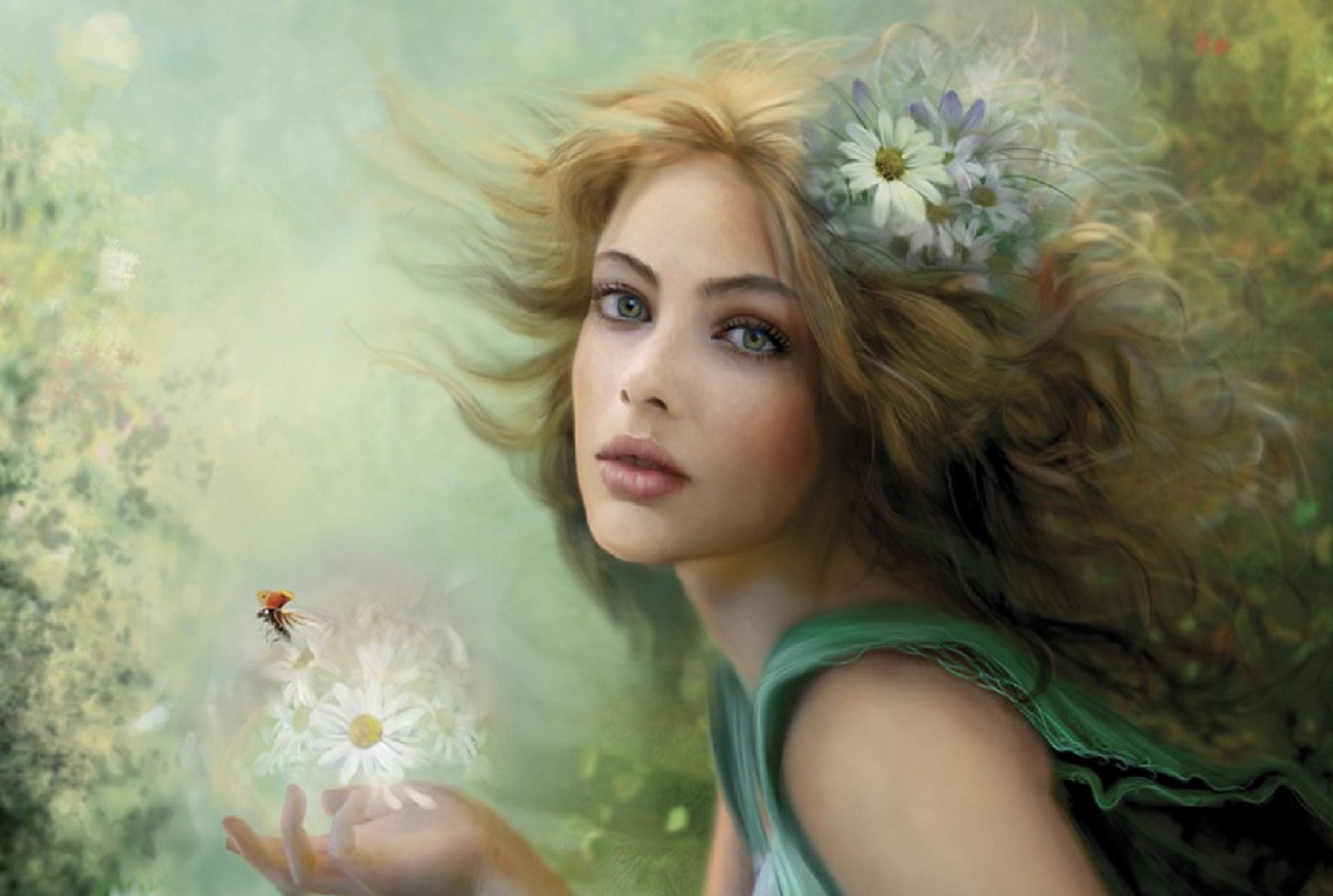 beautiful lady wallpaper,beauty,cg artwork,portrait,daydream,painting