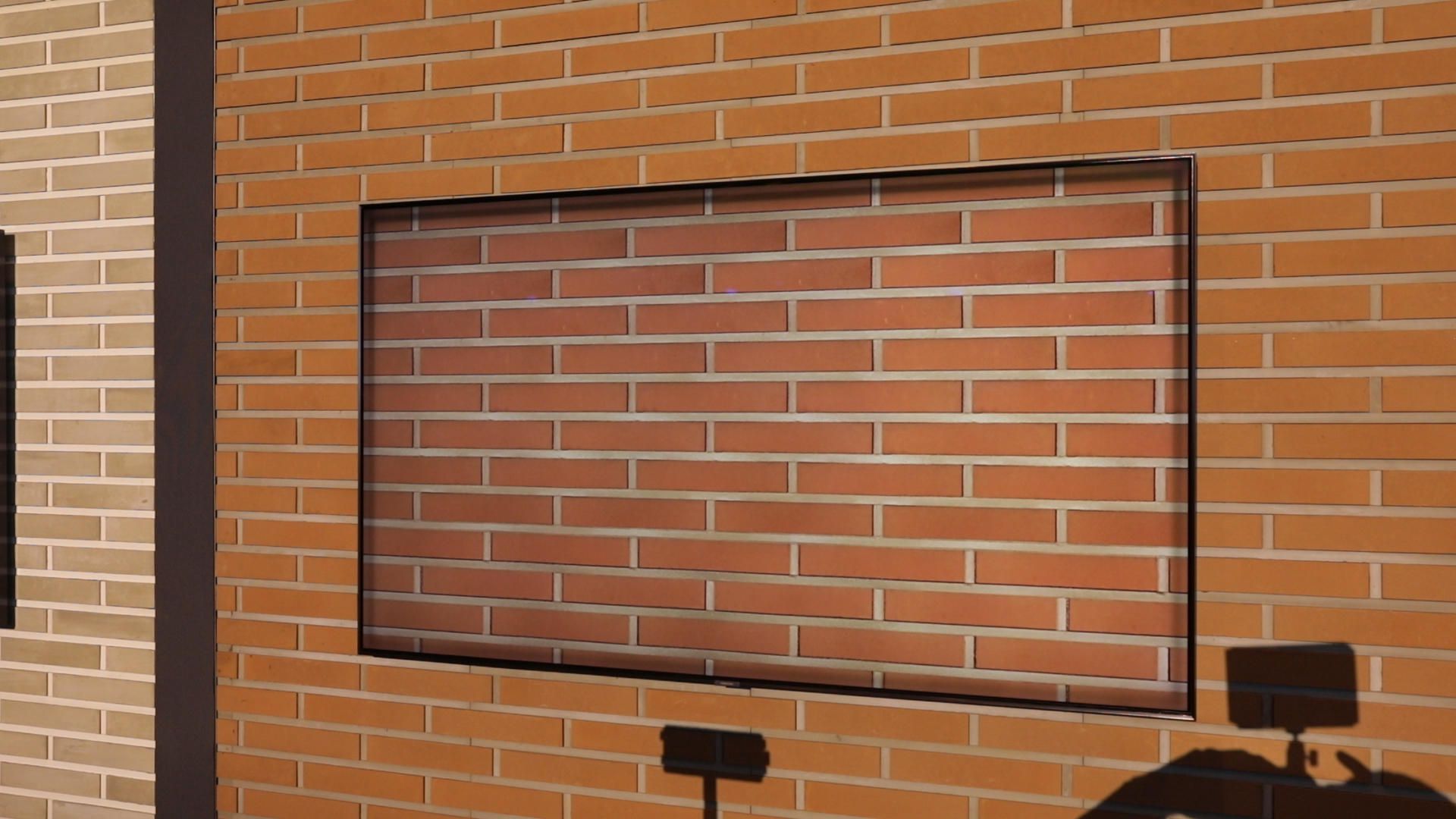 tv screen wallpaper,brickwork,brick,wall,orange,line